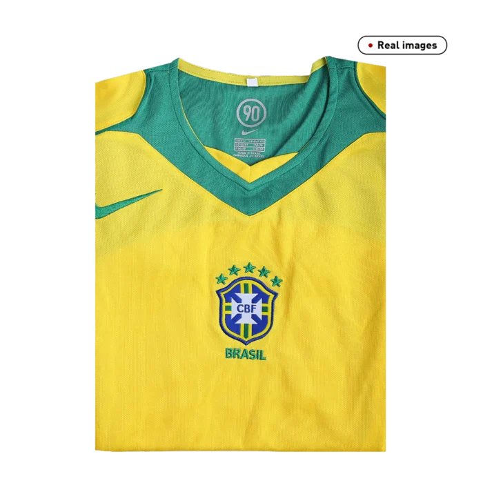 Retro 2004 Brazil Home Soccer Jersey - Image 4