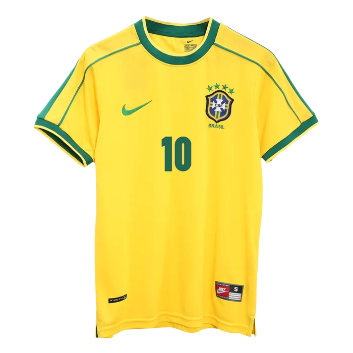 RIVALDO #10 Retro 1998 Brazil Home Soccer Jersey - World Cup - Image 4
